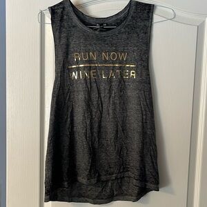 Women’s Express tank top “run now, wine later” size M